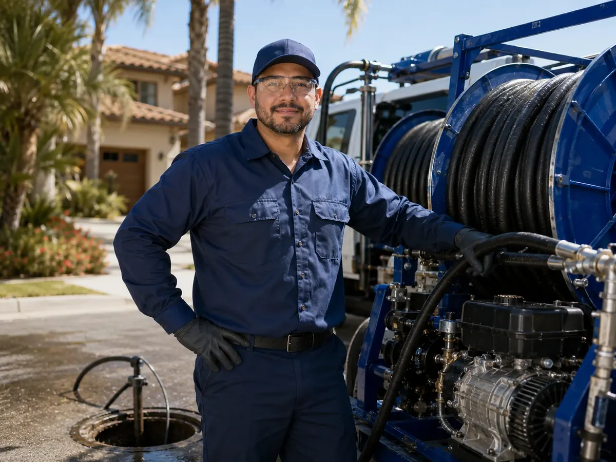 Hydro jet sewer cleaning in El Granada