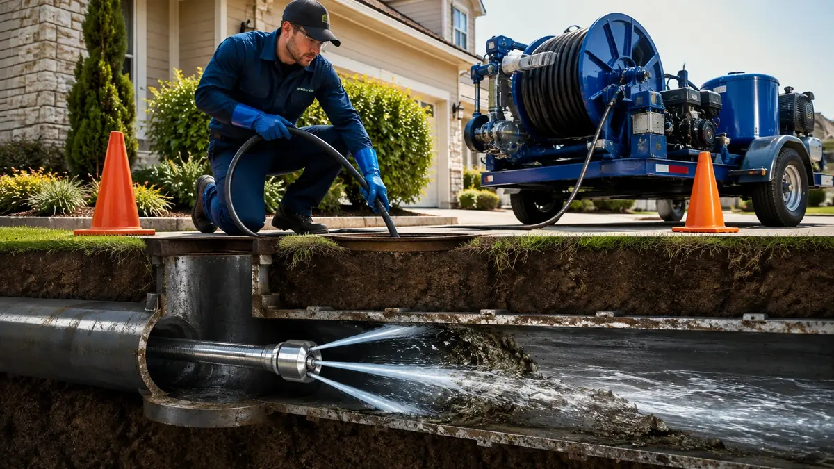 Main Sewer Line Hydro Jet Cleaning in El Granada