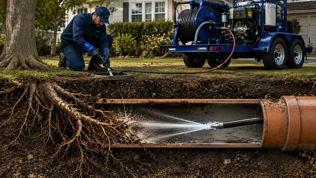 Tree Root Removal with Hydro Jetting in El Granada
